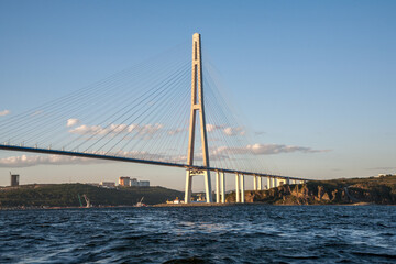 Vladivostok, Primorsky Krai/ Russia-September 4th, 2015: Vladivostok bridge to the Russian island