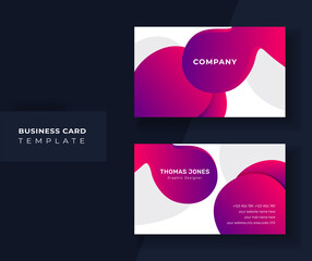 Purple & pink unique gradient shape business card template