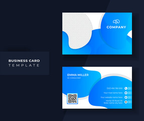 Light blue gradient background business card design