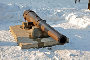 函館・五稜郭公園　展示されているクルップ砲
