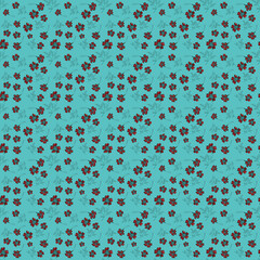 Seamless Pattern with Hand-Drawn Flower. Background with Thin-leaved Marigolds for Print, Design, Holiday, Wedding and Birthday Card.