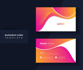 Abstract Business card design with Gradient color.