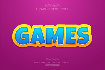 Games Cartoon Editable Text Style Effect Premium