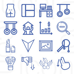 16 pack of wards  lineal web icons set