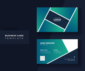 Abstract Gradient Color Business Card Design. Modern Business Card Template.