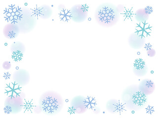 Fototapeta na wymiar 雪の結晶のフレーム背景