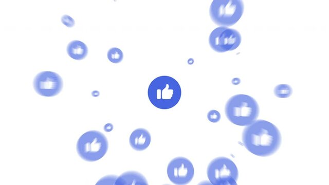 Social mediaのアイコン。拡散を表現した2つのアニメーション。いいねアイコンver。
