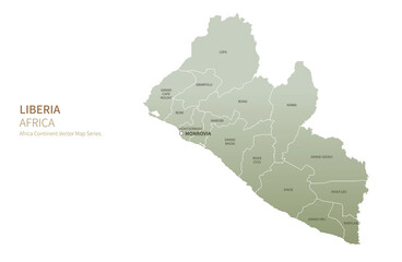 Liberia map. vector map of african countries.

