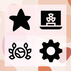 Simple set of surroundings related filled icons