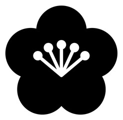 梅の花のイラスト （シルエットver.）