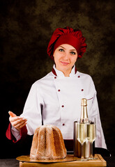 Chef is presenting the christmas new year menu