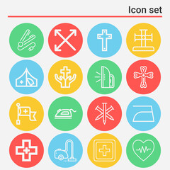 16 pack of recognise  lineal web icons set