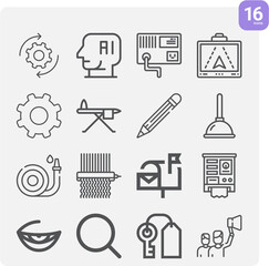 Simple set of knowledge related lineal icons.