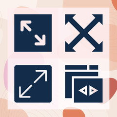 Simple set of elaborate related filled icons