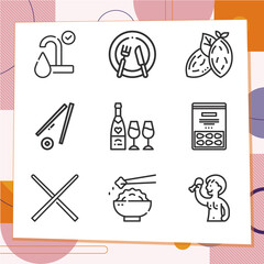 Fototapeta premium Simple set of 9 icons related to uptake