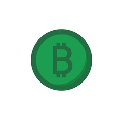 bitcoin coin flat icon, vector color illustration