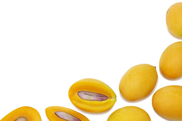 Marian plum thai fruit with isolated on white background
