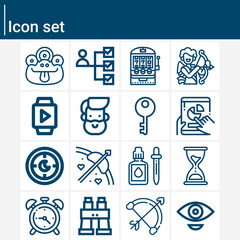 Simple set of watch related lineal icons.