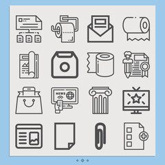Simple set of article related lineal icons.