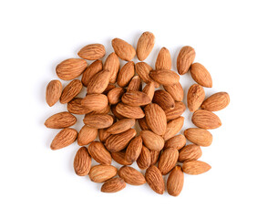 Almond on white background