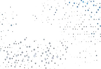 Light BLUE vector background with cards signs.