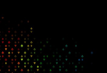 Dark Multicolor, Rainbow vector texture with playing cards.