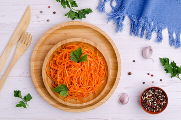 Salad of chopped spiced carrots