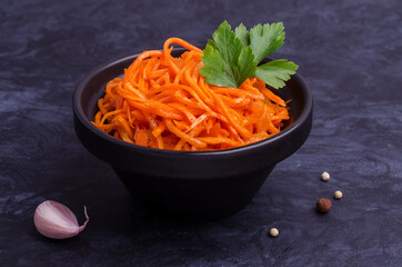 Salad of chopped spiced carrots
