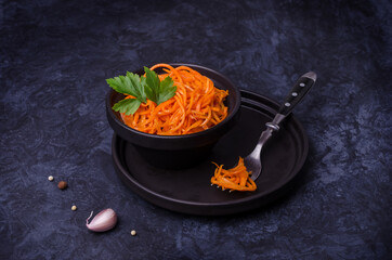 Salad of chopped spiced carrots