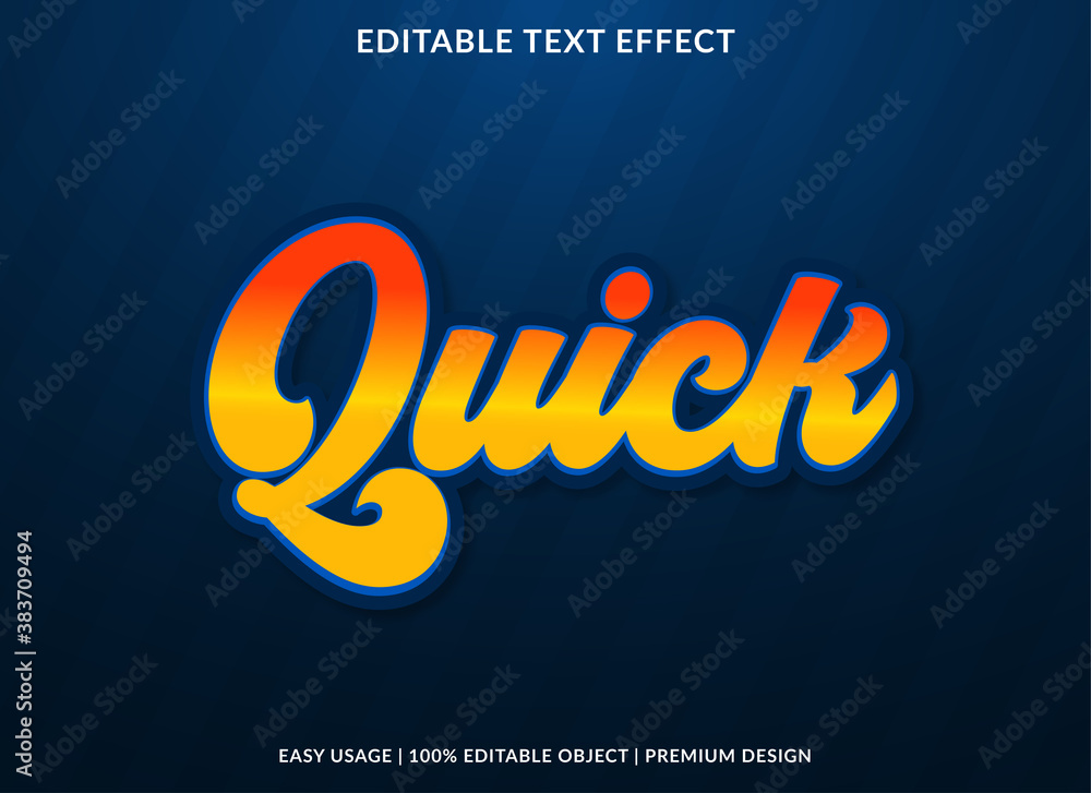 Poster quick text effect template with bold and retro style use for business logo and brand