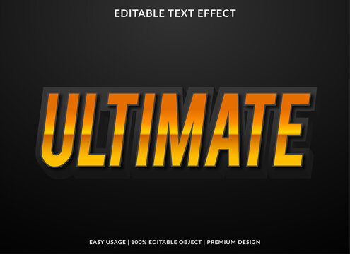 ultimate text effect template with bold and 3d style use for business logo and brand