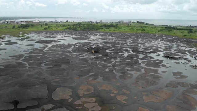 The Pitch Lake in La Brea Trinidad, with