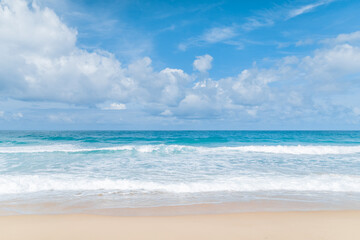 Fototapeta na wymiar Tropical beach and sunny sky.
