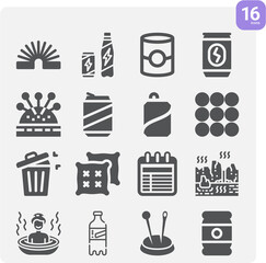 Simple set of may related filled icons.