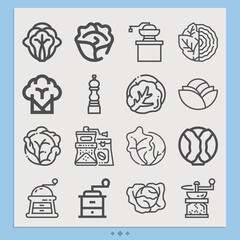Simple set of miller related lineal icons.