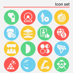 16 pack of cycle  filled web icons set