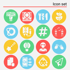 Fototapeta premium 16 pack of issue filled web icons set