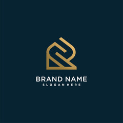 Letter logo with initial R, golden, technology, company, business, concept, Premium Vector Part 5