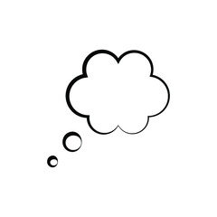 Think bubble isolated on white background. Trendy think bubble in flat style. Modern template for social network and label