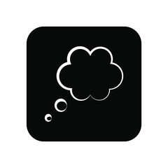 Think bubble isolated on white background. Trendy think bubble in flat style. Modern template for social network and label