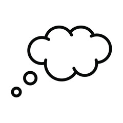 Think bubble isolated on white background. Trendy think bubble in flat style. Modern template for social network and label