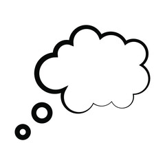 Think bubble isolated on white background. Trendy think bubble in flat style. Modern template for social network and label