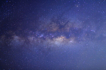 Blurred of beautiful milky way galaxy with stars and space dust in the universe, Long exposure photograph, with grain, in Thailand