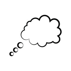 Think bubble isolated on white background. Trendy think bubble in flat style. Modern template for social network and label