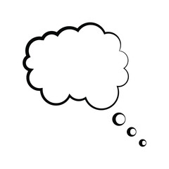 Think bubble isolated on white background. Trendy think bubble in flat style. Modern template for social network and label