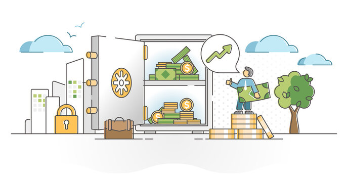 Earnings profit as financial and economical money growth outline concept