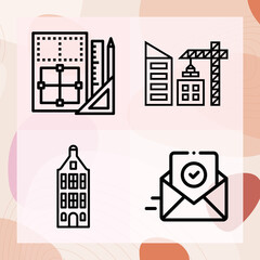 Simple set of senate related lineal icons