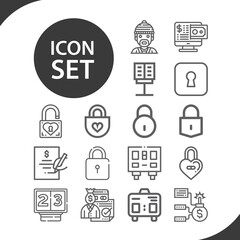 Simple set of debt related lineal icons.