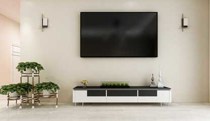 Modern living room with sofa, TV, etc