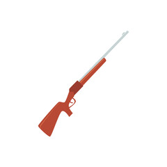 Fowling piece or rifle for hunting animals flat vector illustration isolated.